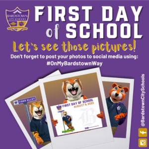 First Day of School Graphic to Promote Sharing Photos