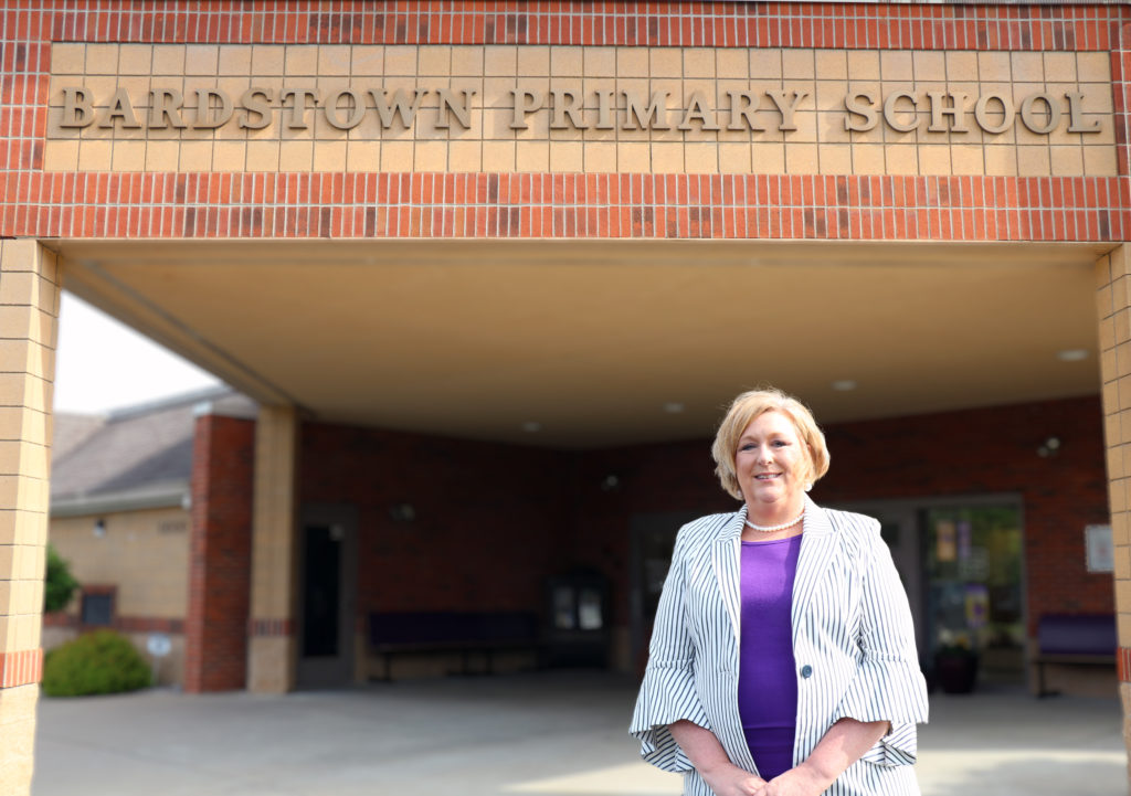 Principal Michelle Ryan stands in front of Bardstown Primary School