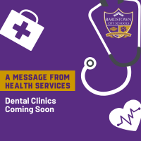 Purple graphic of dental clinic web post