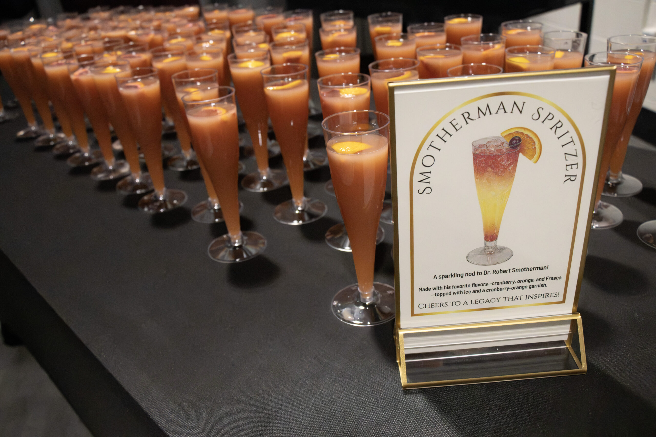 A reception followed at the Bardstown Polytechnic Center. Attendees enjoyed celebrated with a Smotherman Spritzer.