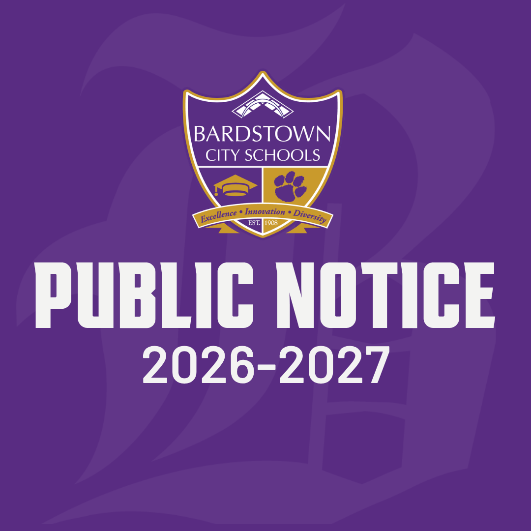 purple background with white text that reads Public Notice